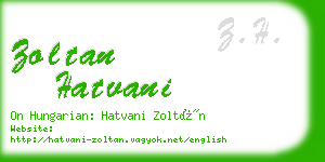 zoltan hatvani business card
